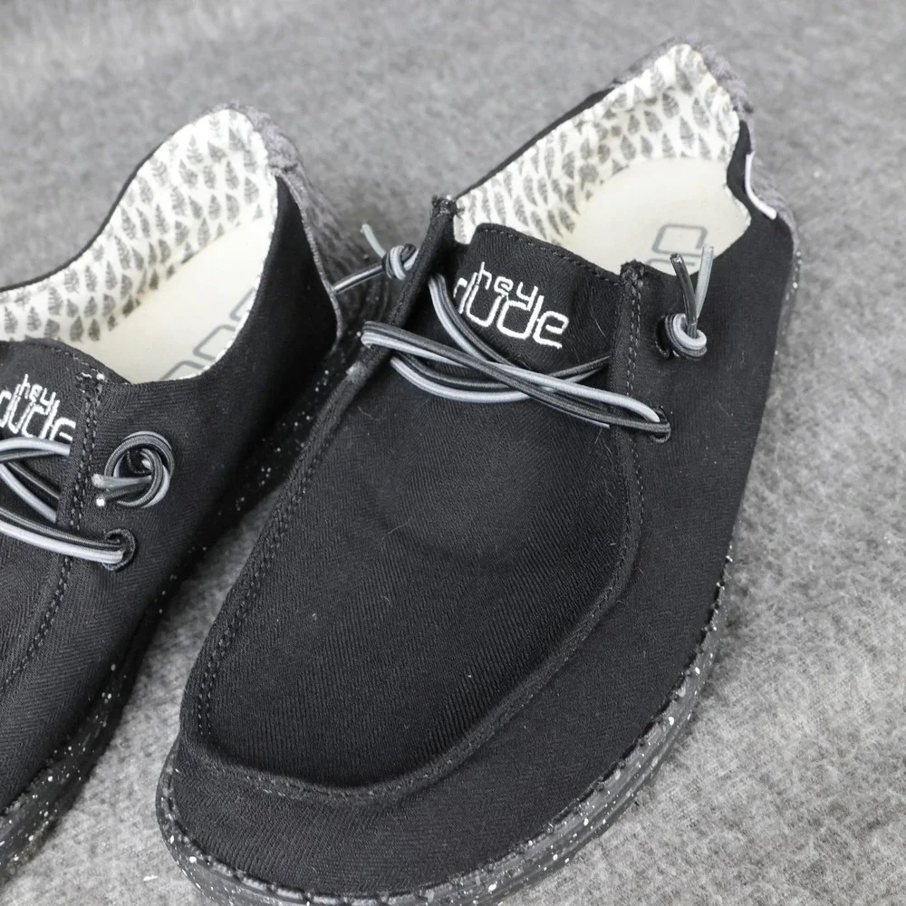 Hey Dude Wendy Shoes Womens Size 10 Black Canvas Slip On Lightweight Comfort